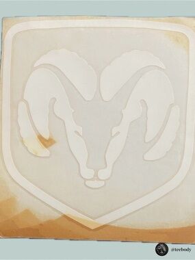 VTG NOS Dodge Ram Shield Decal 5.75x6.25 White Vinyl Truck Bed Window Sticker